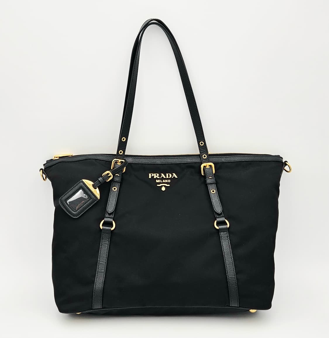 프라다 테수토 사피아노 쇼핑 토트백 블랙 1BG253 상품이미지1