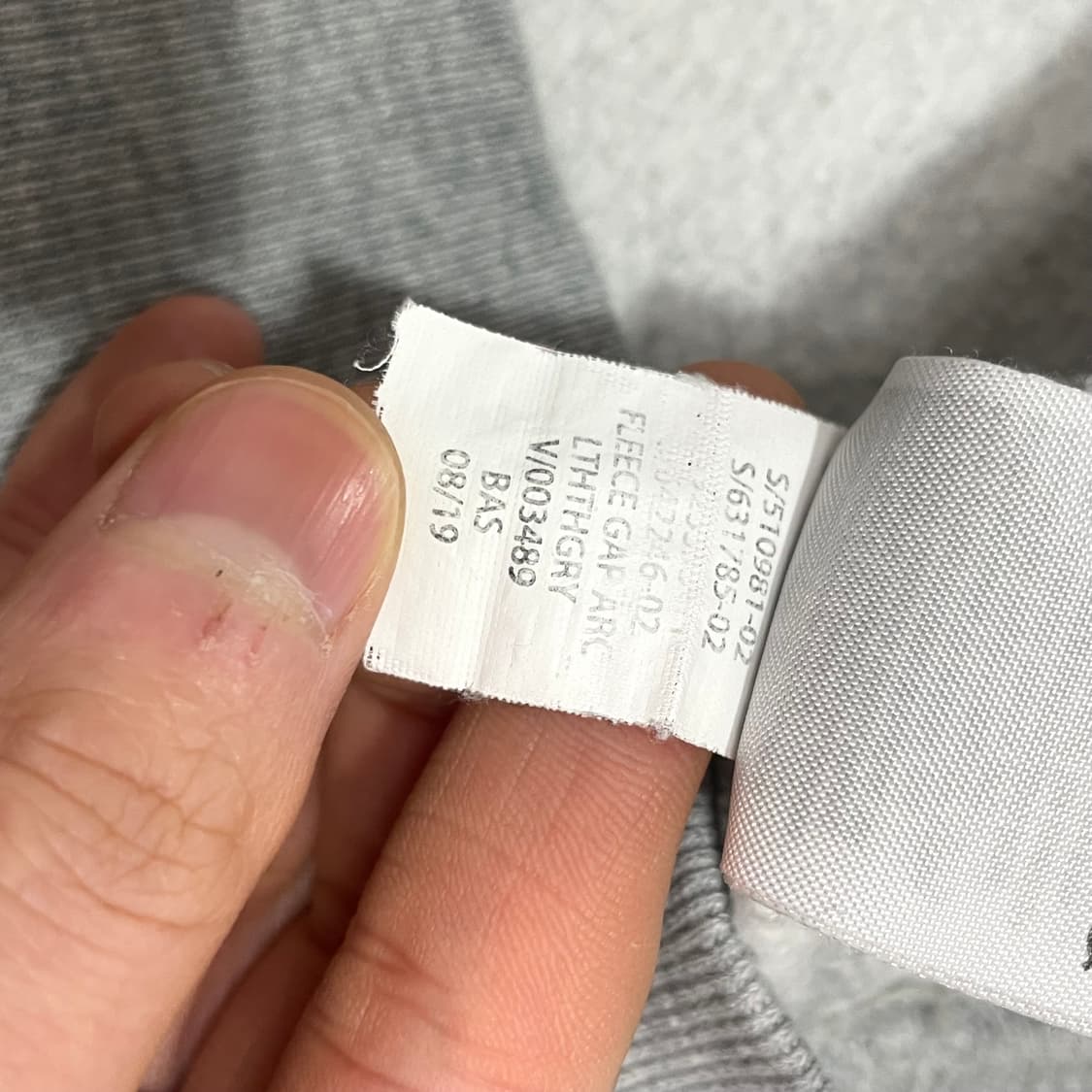 갭 스펠로고 그레이 기모 후드티셔츠 남성M 상품이미지5