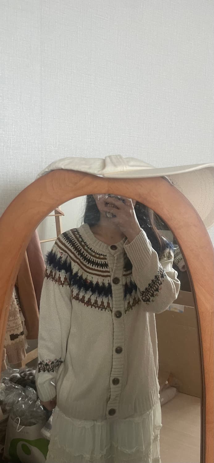 모리걸 빈티지 노르딕 가디건 💛💙 상품이미지5