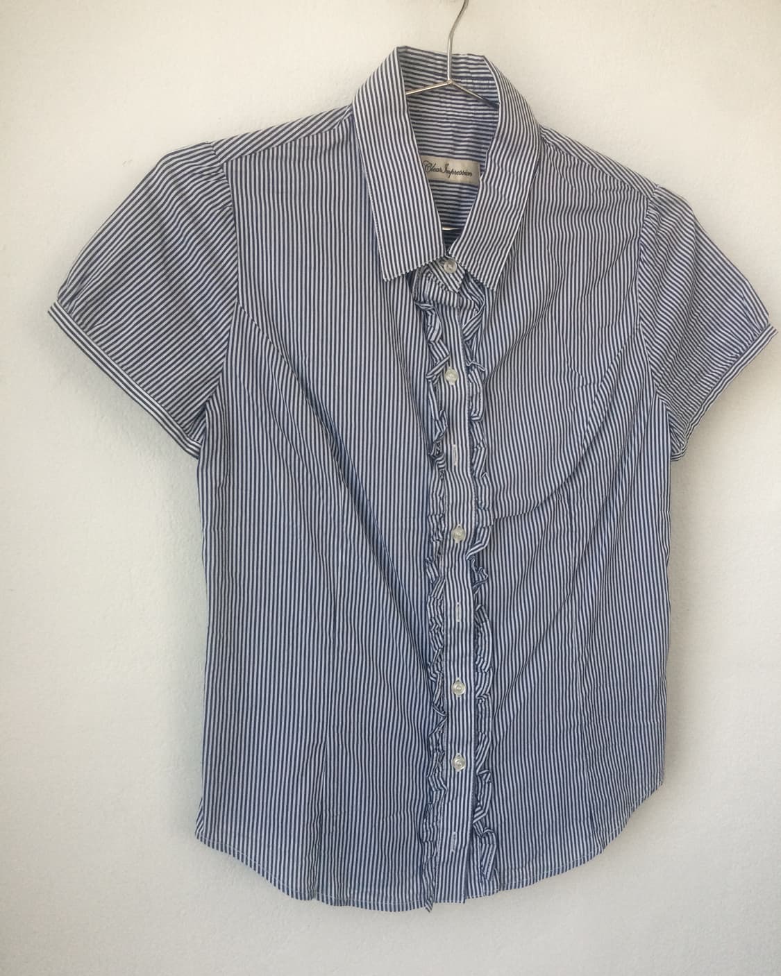 Frill stripe pattern shirt 상품이미지3