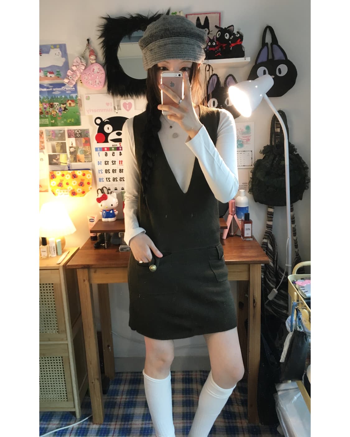 VINTAGE KNIT MINI DRESS BROWN 상품이미지3