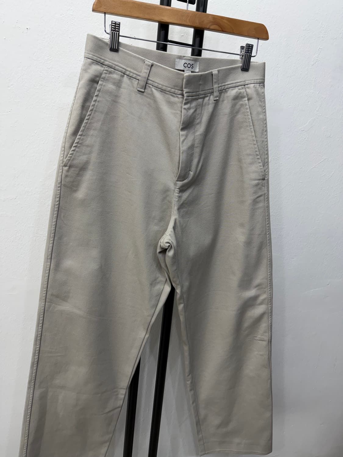 정품) COS 코스 신형 베이지색 와이드 면바지 44 상품이미지2