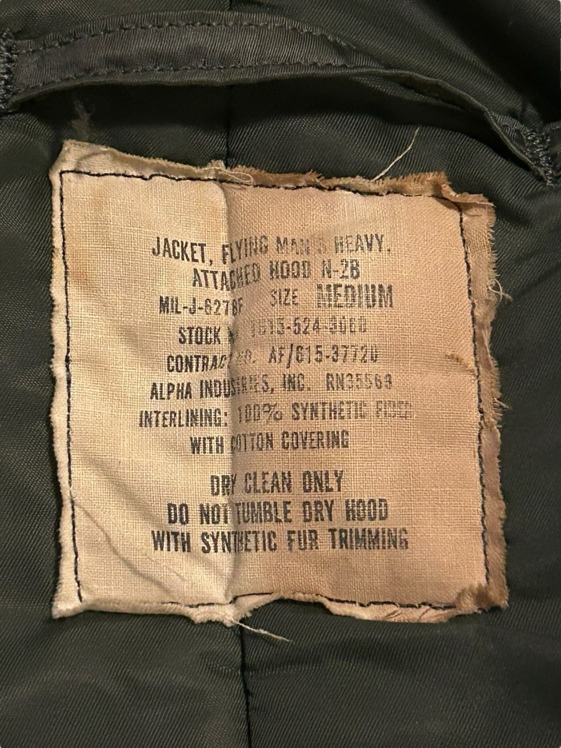 70s 알파 인더스트리 N-2B 플라이트 붐버 자켓 상품이미지4