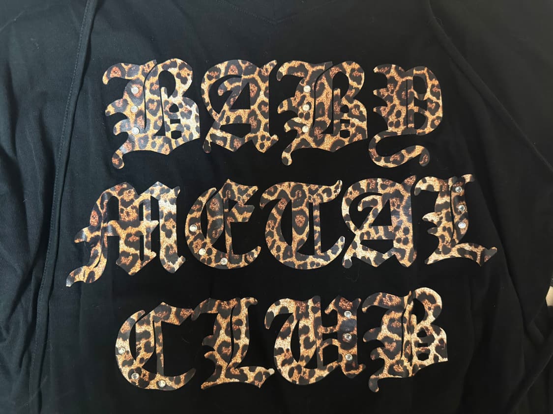 베이비메탈클럽 레오파드 로고 스트링 티 상품이미지3