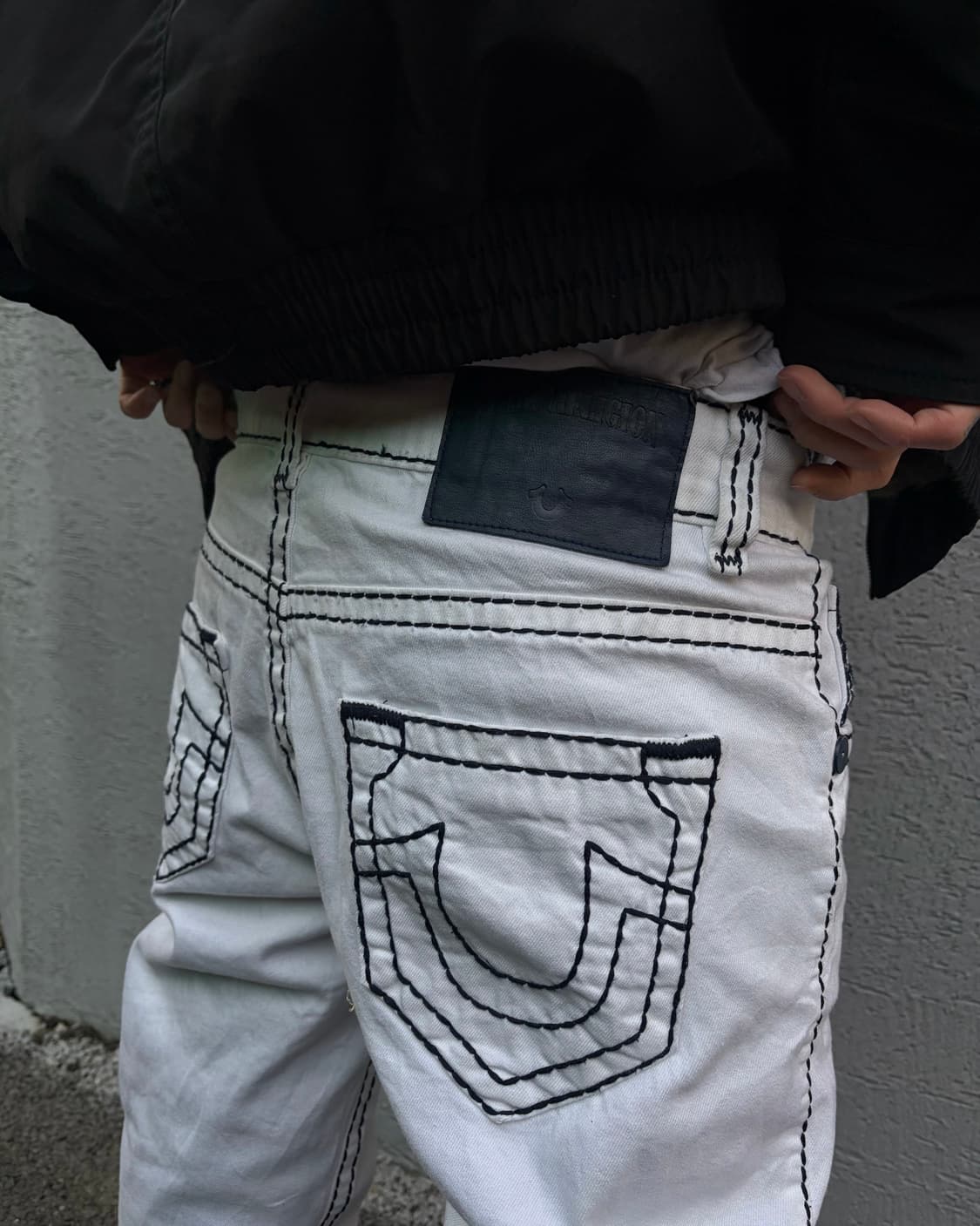 90s TRUERELIGION white stitch SUPER T pa 상품이미지5