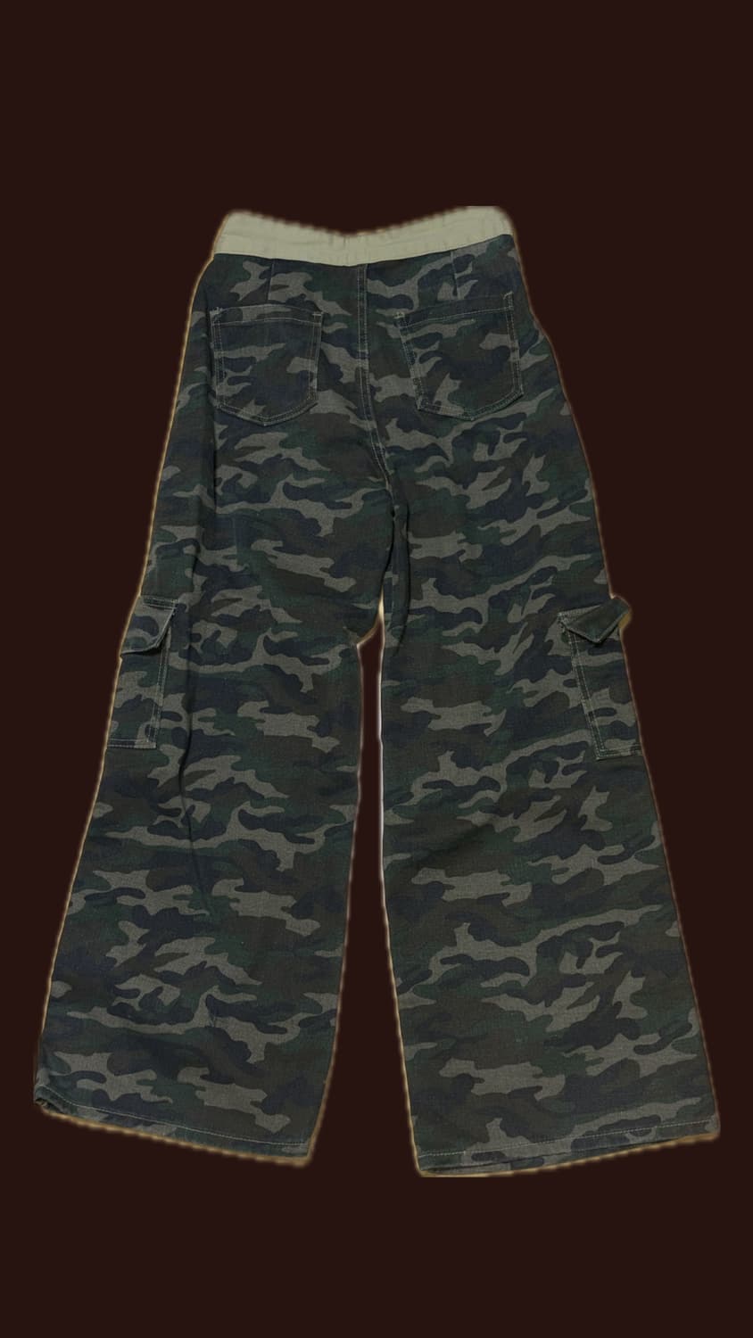 갸루느낌 세미부츠컷 로우라이즈 카모팬츠 상품이미지3