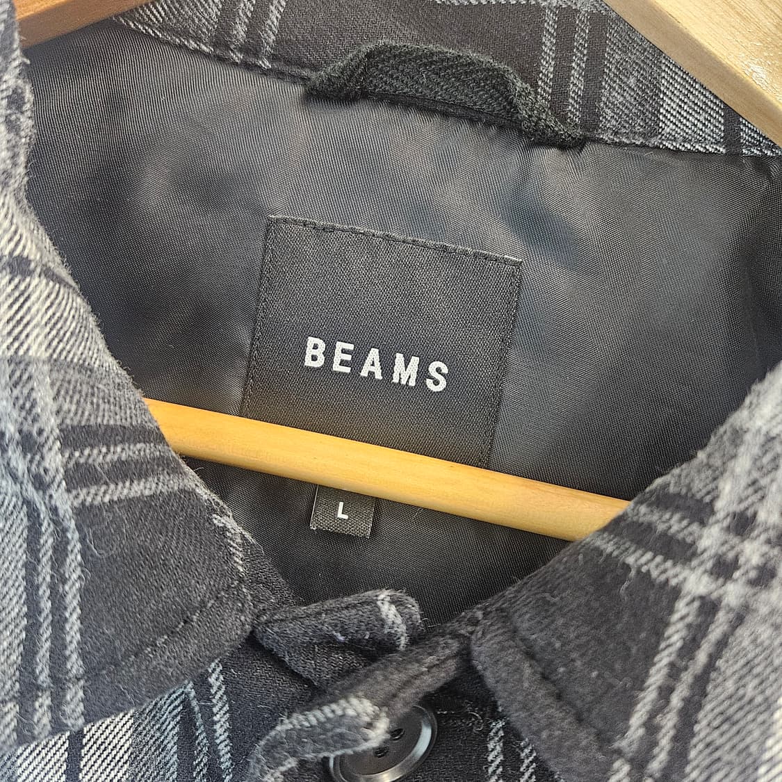 BEAMS 옴브레 퀄팅 체크 셔츠 상품이미지2
