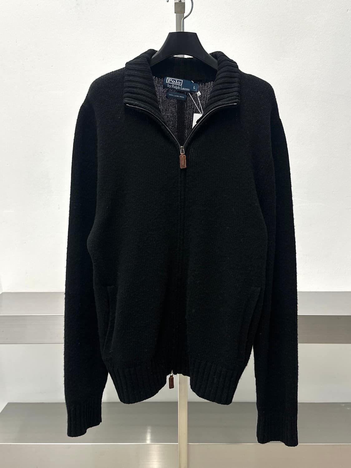 폴로 랄프로렌 램스울 블랙 니트집업  상품이미지1