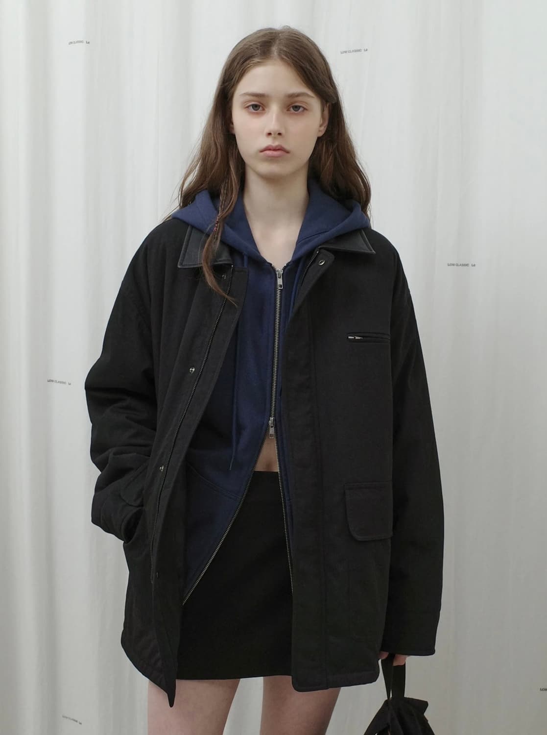 (M) 로우클래식 나일론 오버사이즈 트윌 자켓 상품이미지1