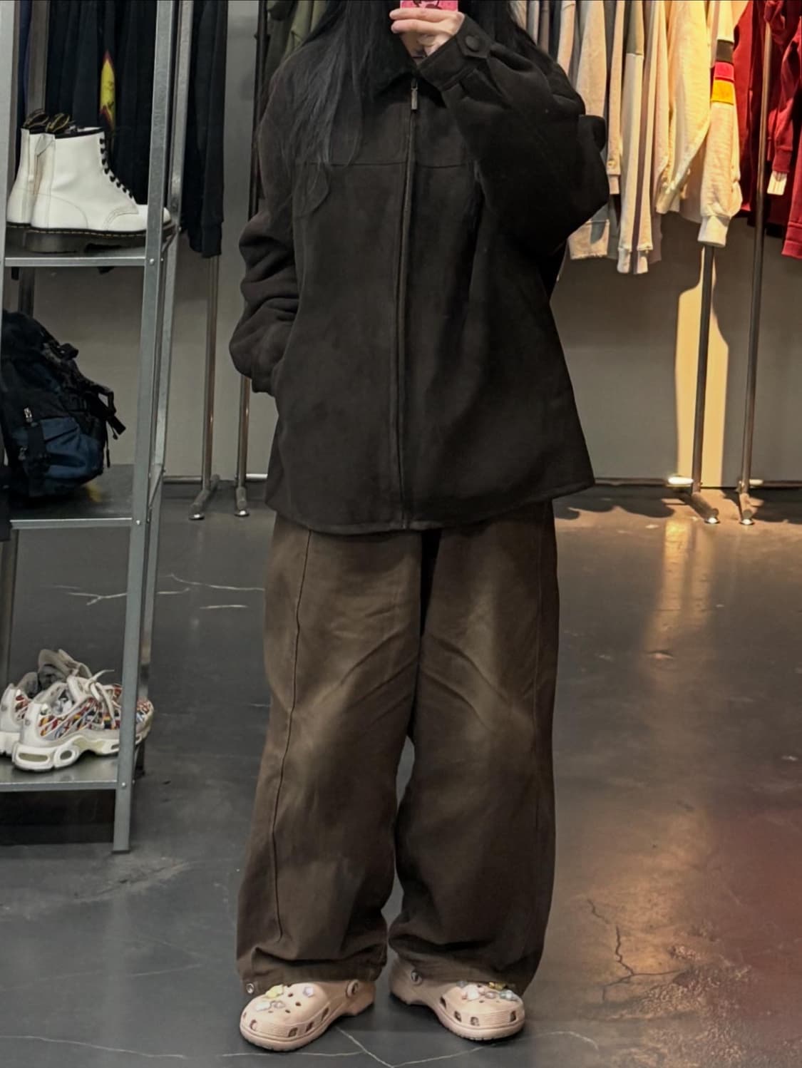 빈티지 브라운 퍼 카라 무스탕 자켓 A3211 상품이미지1