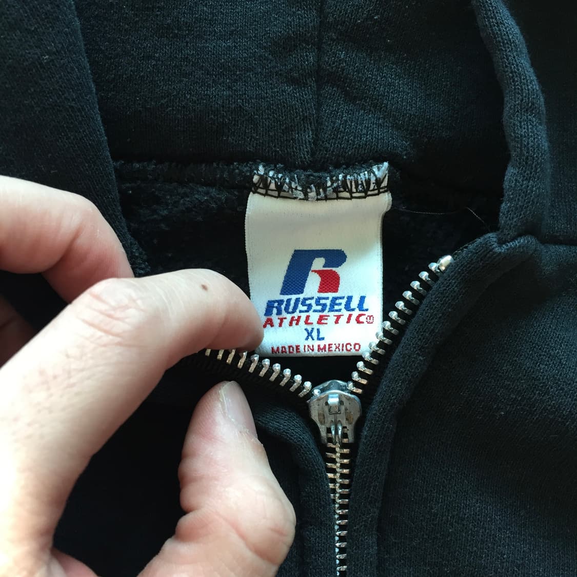 빈티지 러셀 후드집업 블랙 XL 상품이미지2