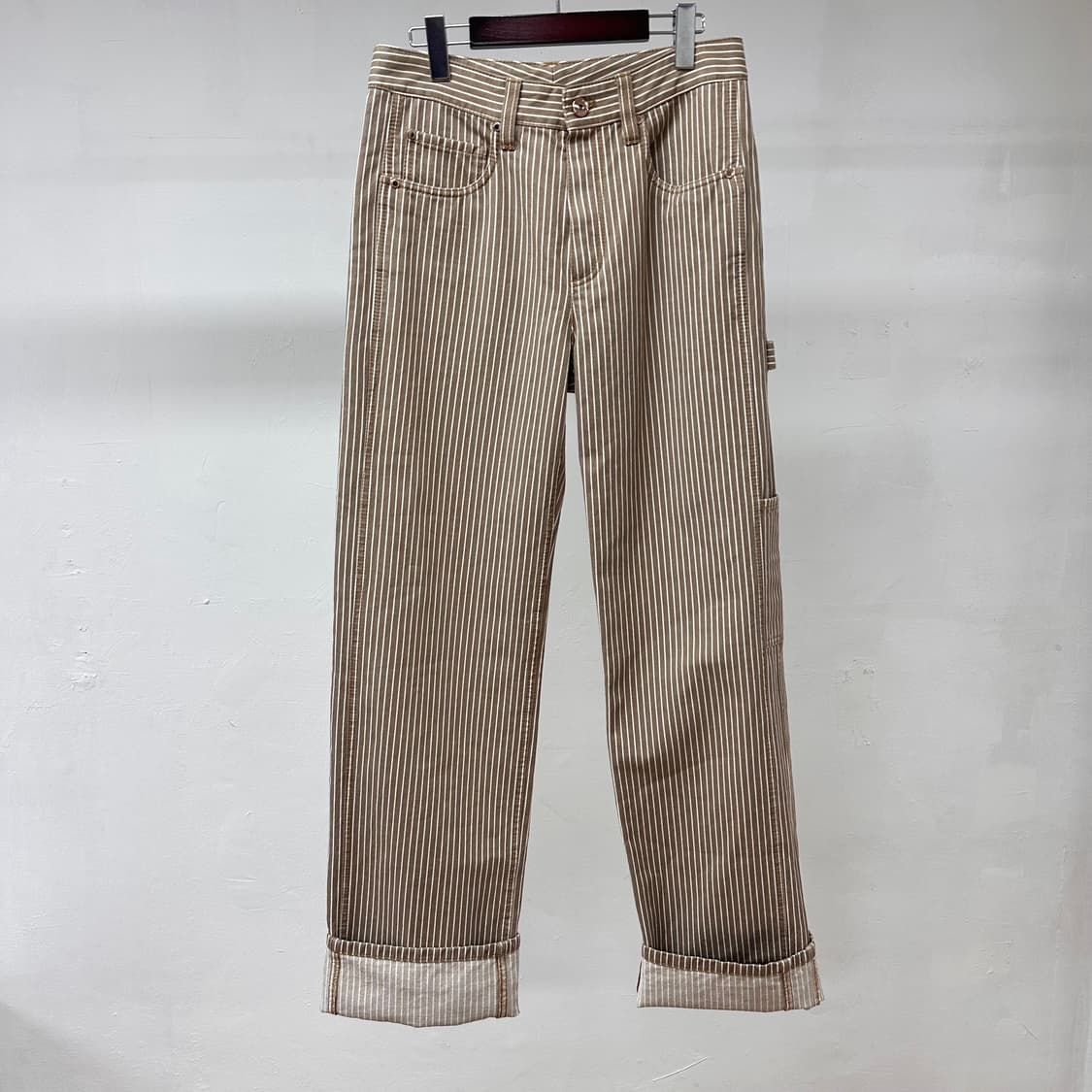 브루넬로 쿠치넬리 남성 스트라이프 워크웨어 팬츠  USA4 J41 상품이미지1