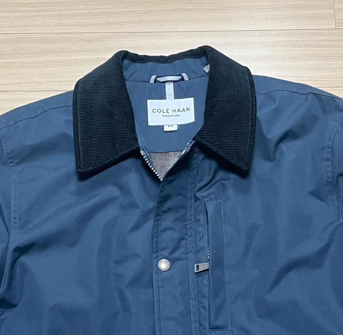 [M] 콜한 코듀로이카라 헌팅 패딩 자켓 네이비 상품이미지3