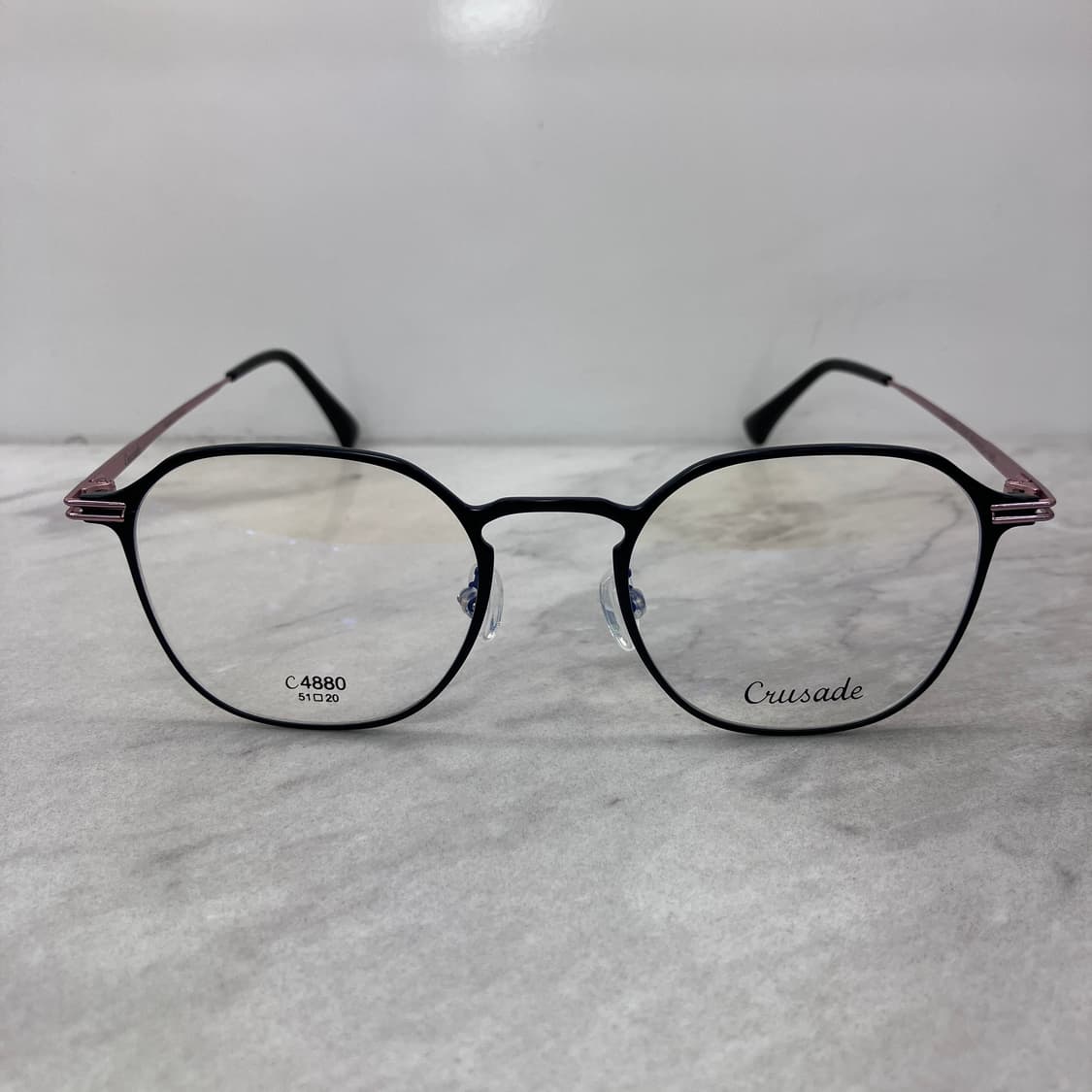 C91 크루세이드 Crusade 블랙 라일락 아넬형 메탈테 안경 4880 상품이미지6