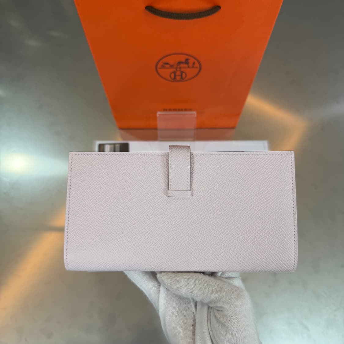 [리오브] 에르메스 베안 앱송 실버 로즈 사쿠라 장지갑 상품이미지3
