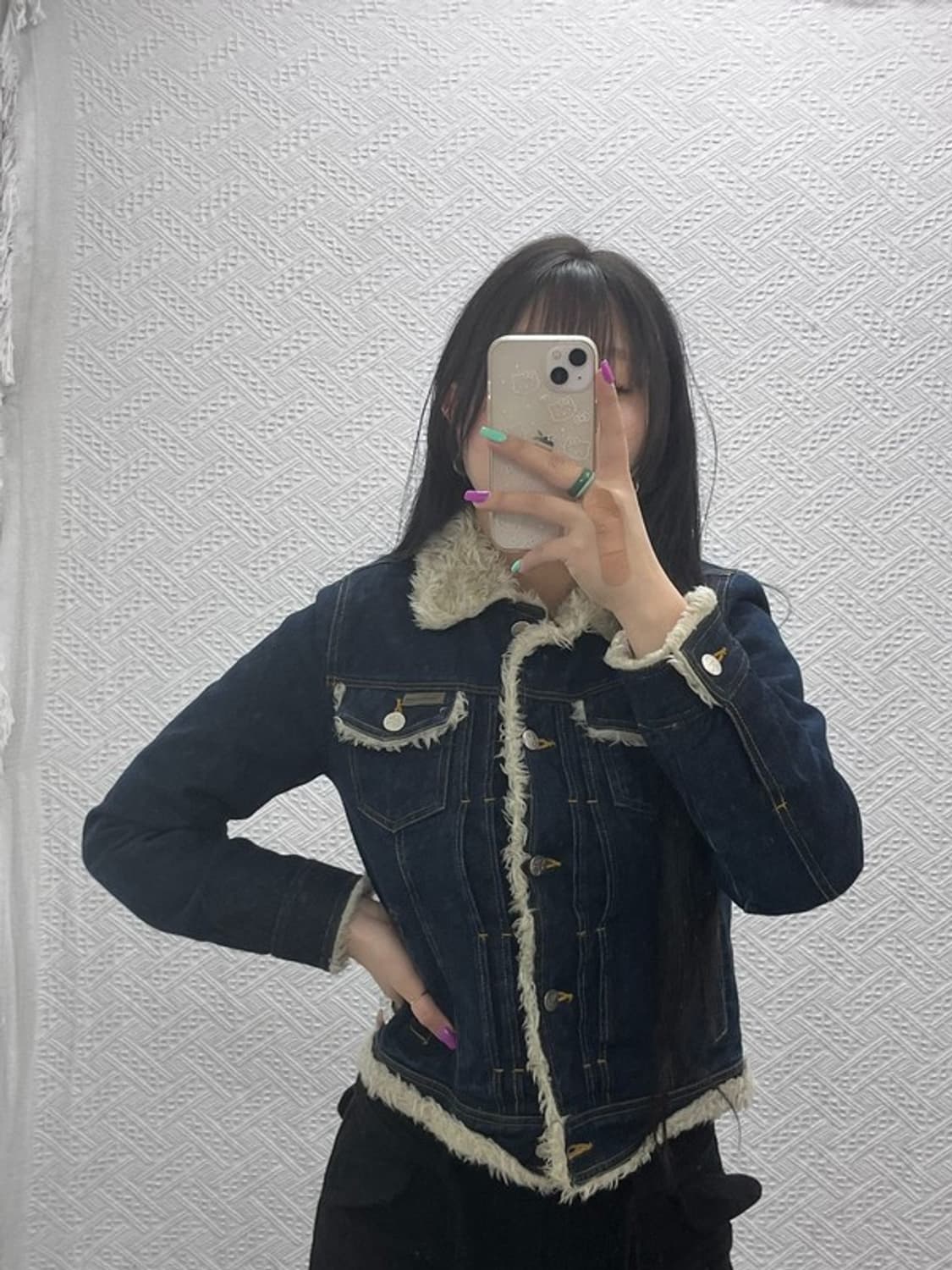 캘빈클라인 슬림핏 폭닥 데님 양털 자켓 S C07365 상품이미지1