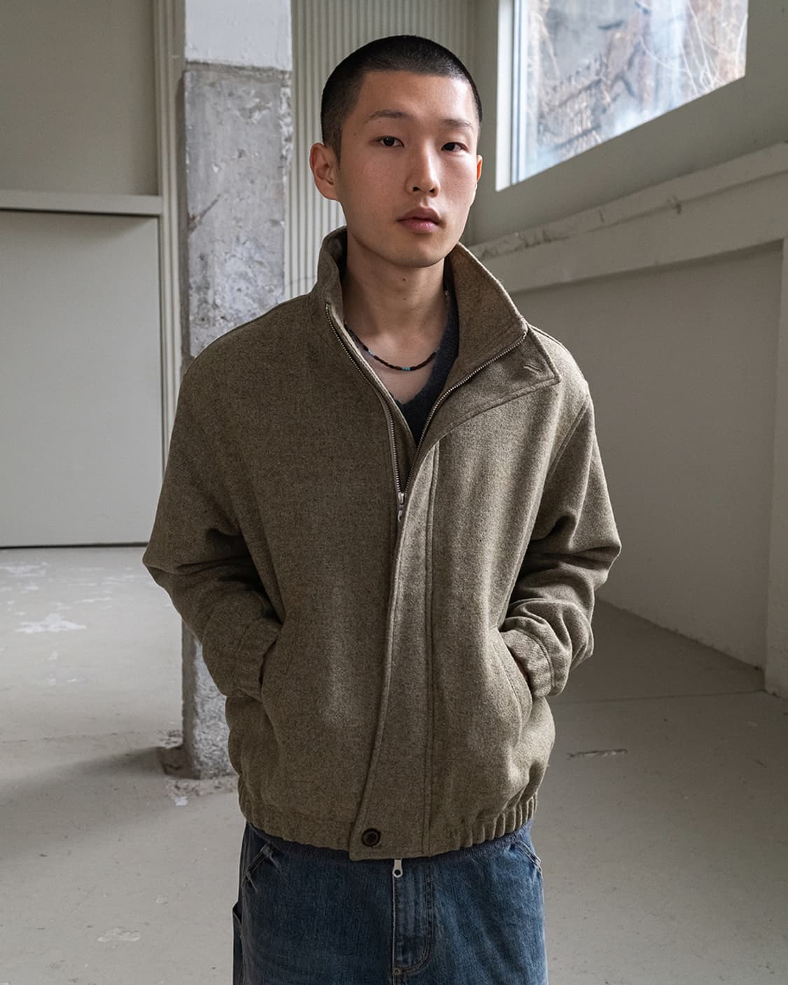 카락터 울 블루종 상품이미지2