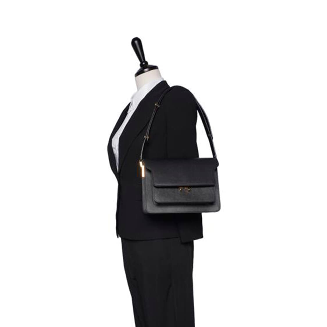 (중고) 마르니 블랙 사피아노 트렁트 미듐 숄더백 상품이미지4