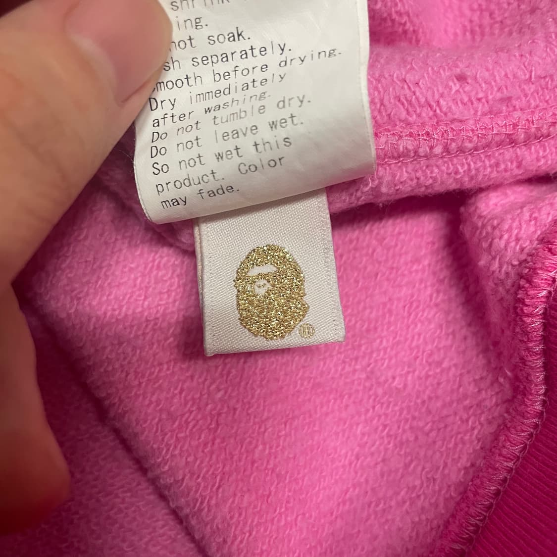 S 최상) 베이프 스타 로고 딸기우유 핑크 카모 후드 집업 상품이미지6