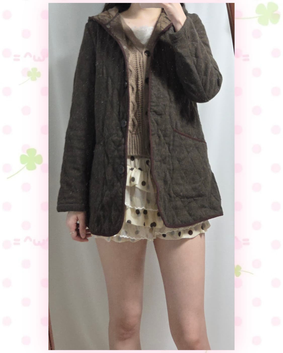 BACK NUMBER 브라운 퀼트 자켓 상품이미지1