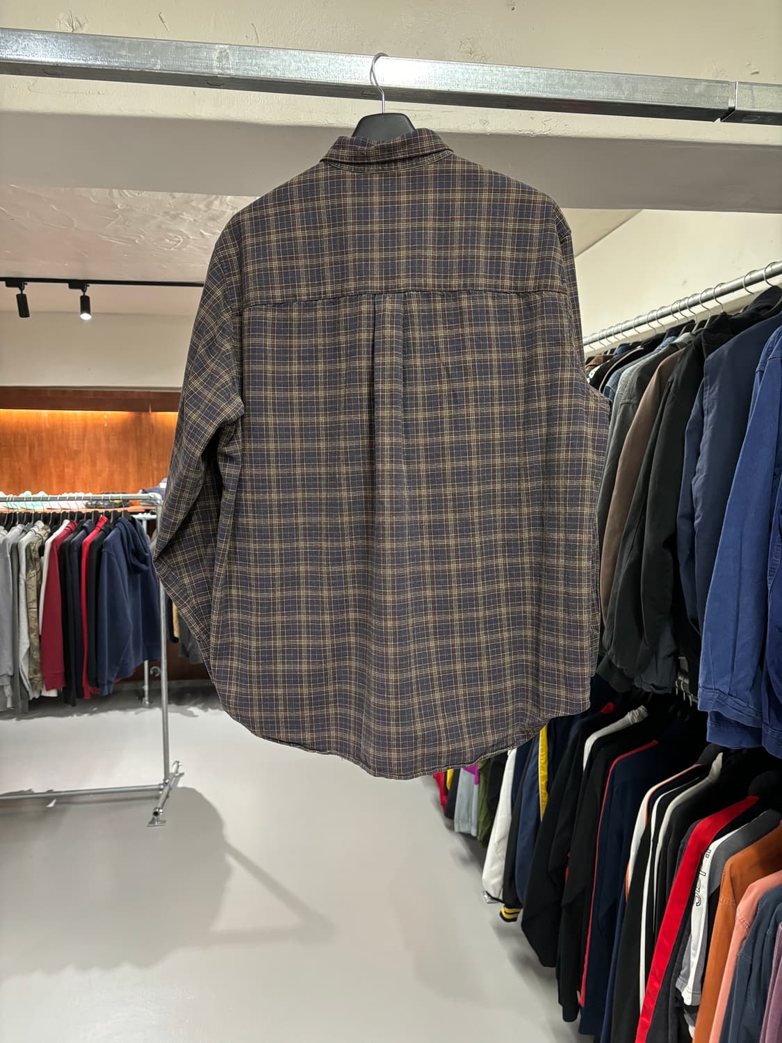 빈티지 브라운 체크 셔츠 상품이미지6