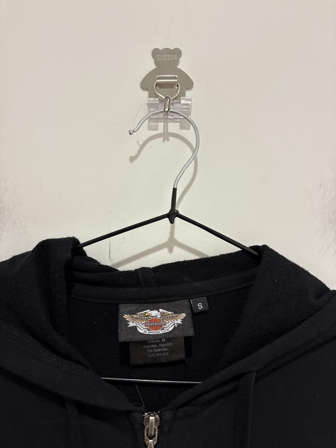 Haryley Davidson black hooded zip-up 상품이미지3