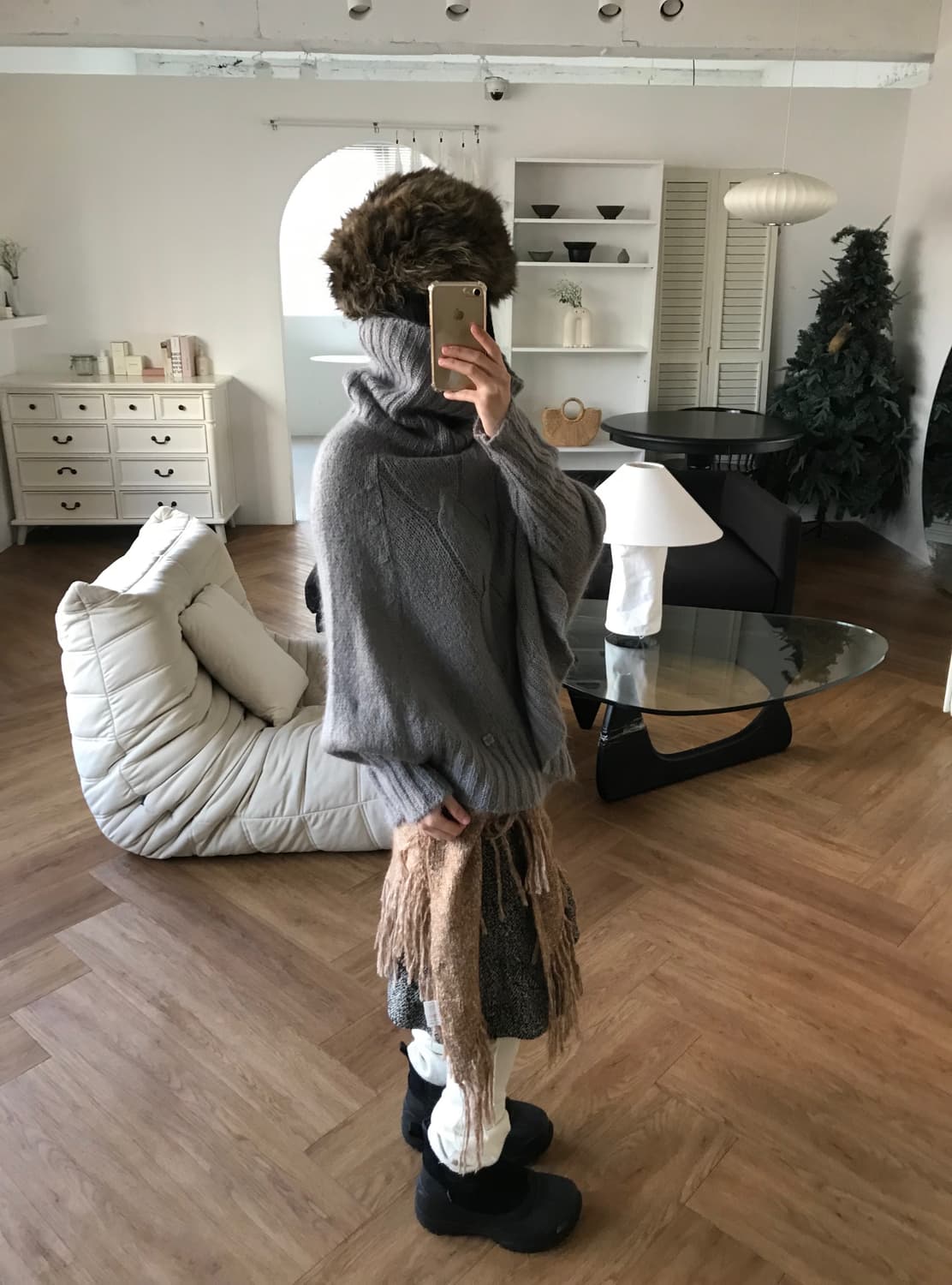 vintage tassel scarf 상품이미지1