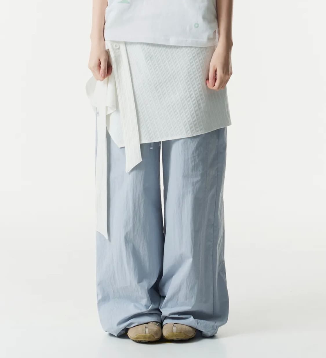 더콜디스트모먼트 스커트 button layered skirt 아이보리 상품이미지1