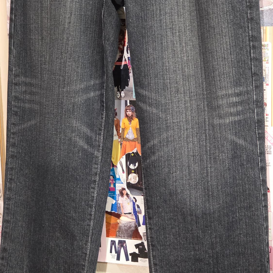 아카데믹 올드스쿨 큐빅 포켓 흑청 데님 팬츠 상품이미지8