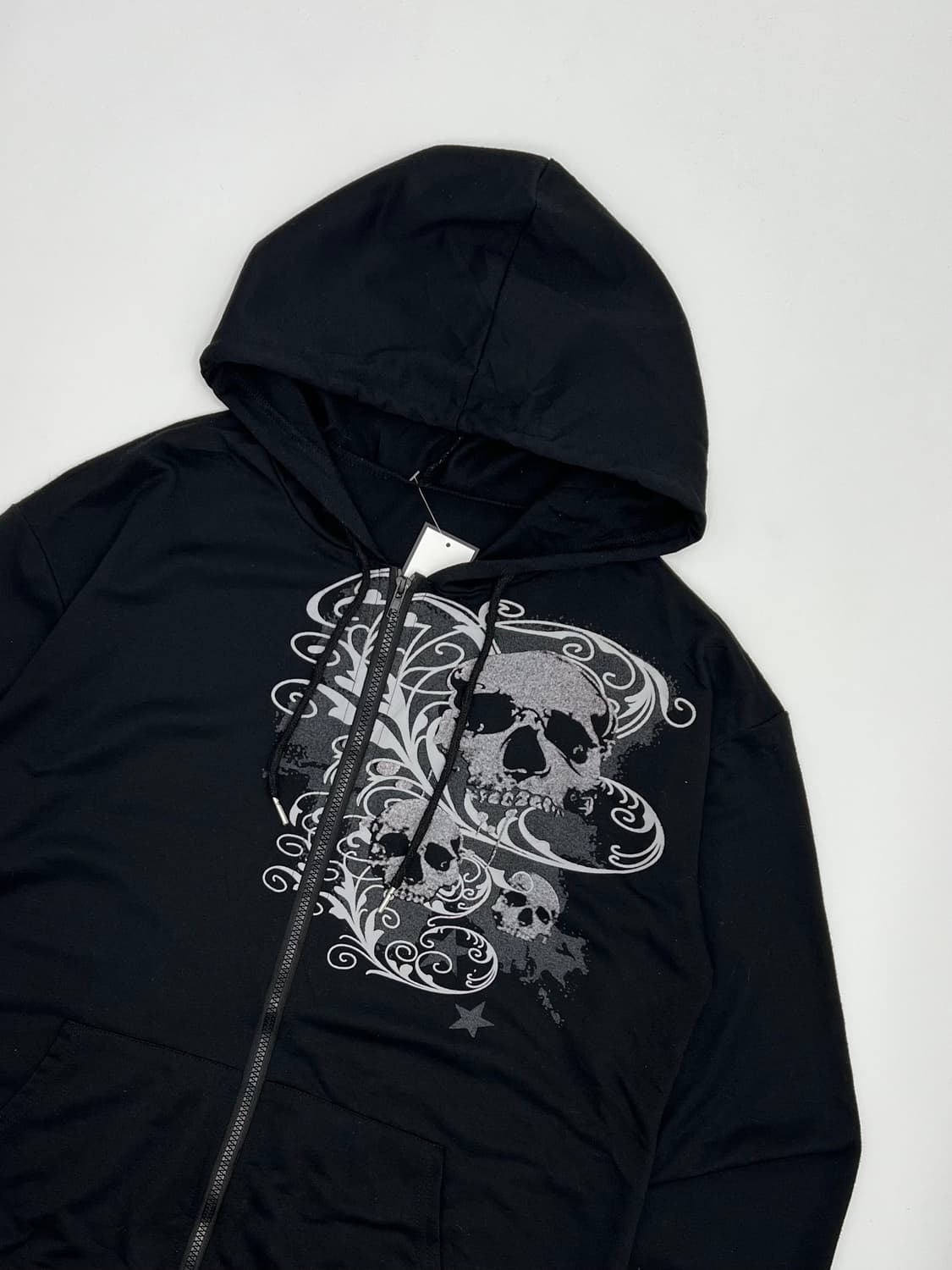 빈티지 스컬 프린팅 후드집업 상품이미지2