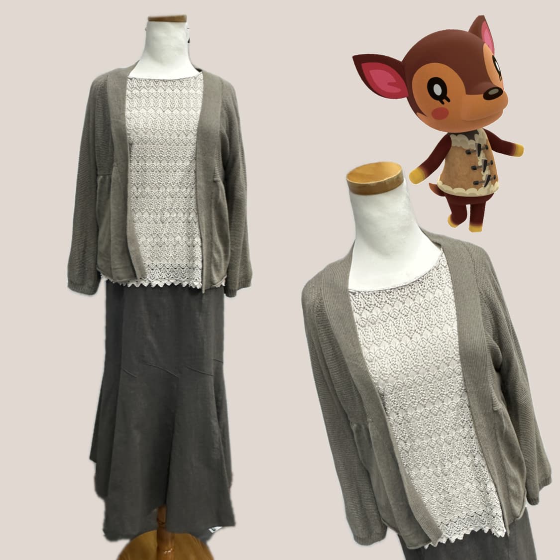 🤎하구미의 그런지 코디세트🤎 모리걸 레이스 가디건 레이어드 상품이미지2