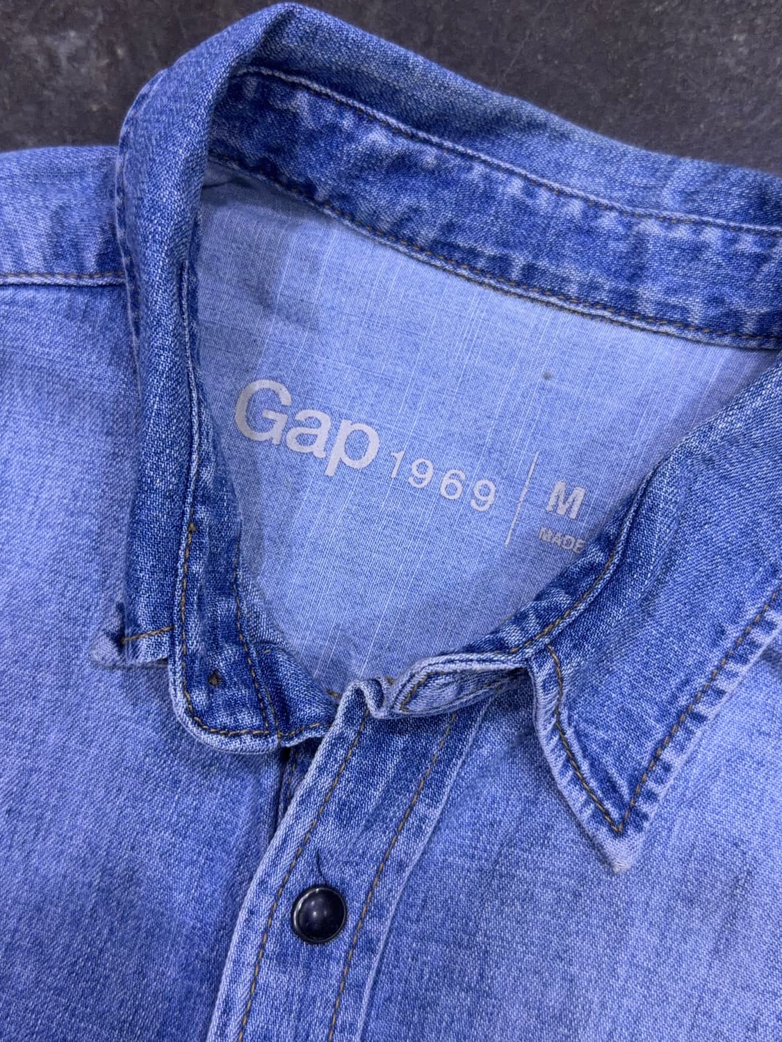 GAP 갭 웨스턴 스타일 빈티지 워싱 투포켓 데님셔츠 남방 M 상품이미지8