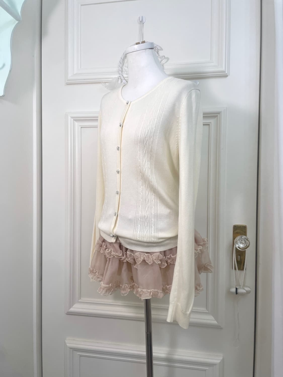 butter yellow pearl button spring cardig 상품이미지2