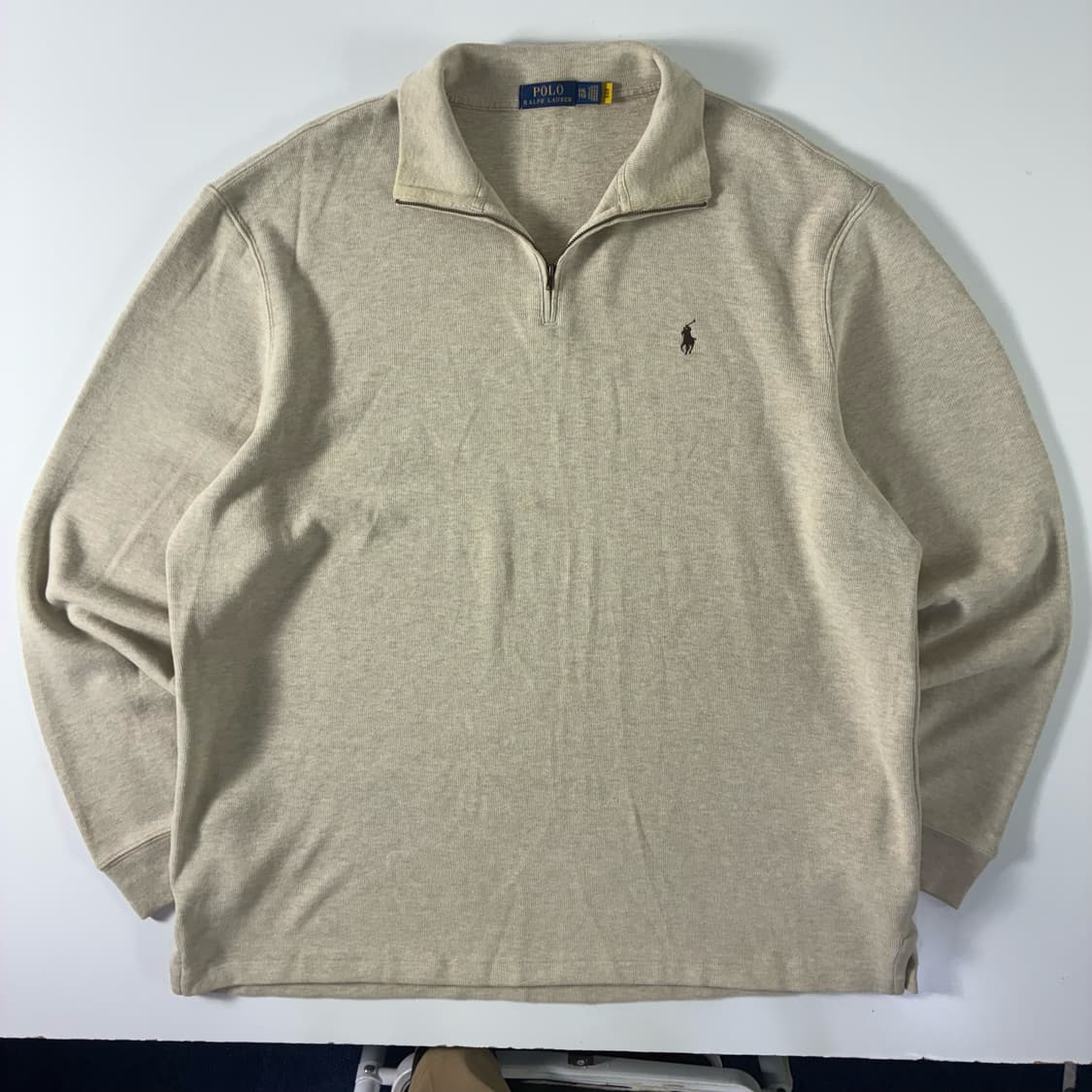 Polo  폴로 랄프로렌 신형 자수 코튼 아이보리 반집업 니트 상품이미지1