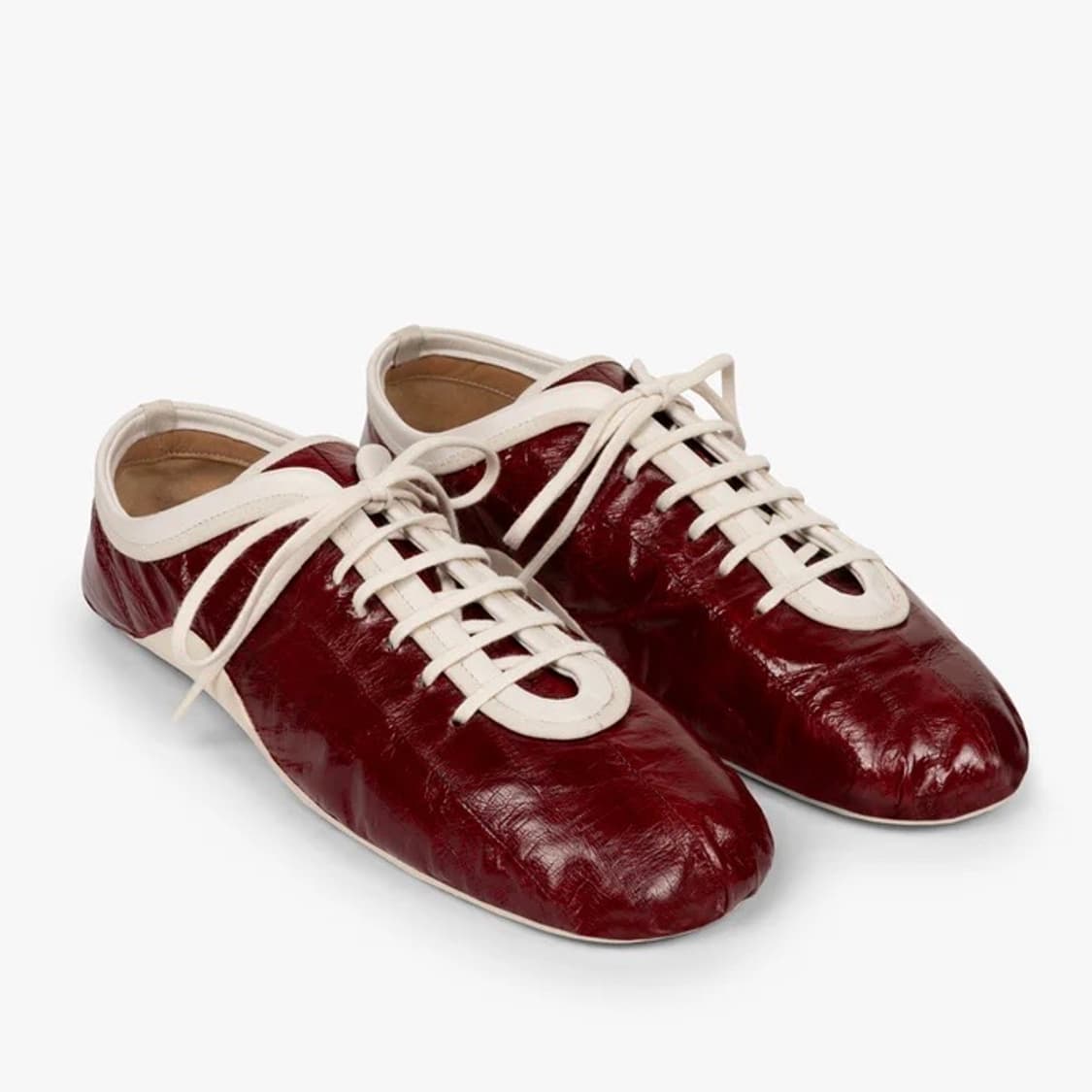 [36,37,38,39]드리스반노튼 26ss 발레리나 레더 스니커즈/레드 상품이미지4