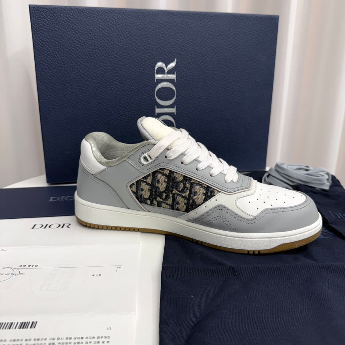 [1회 착용/ 42] 디올 B27 스니커즈 그레이 상품이미지4