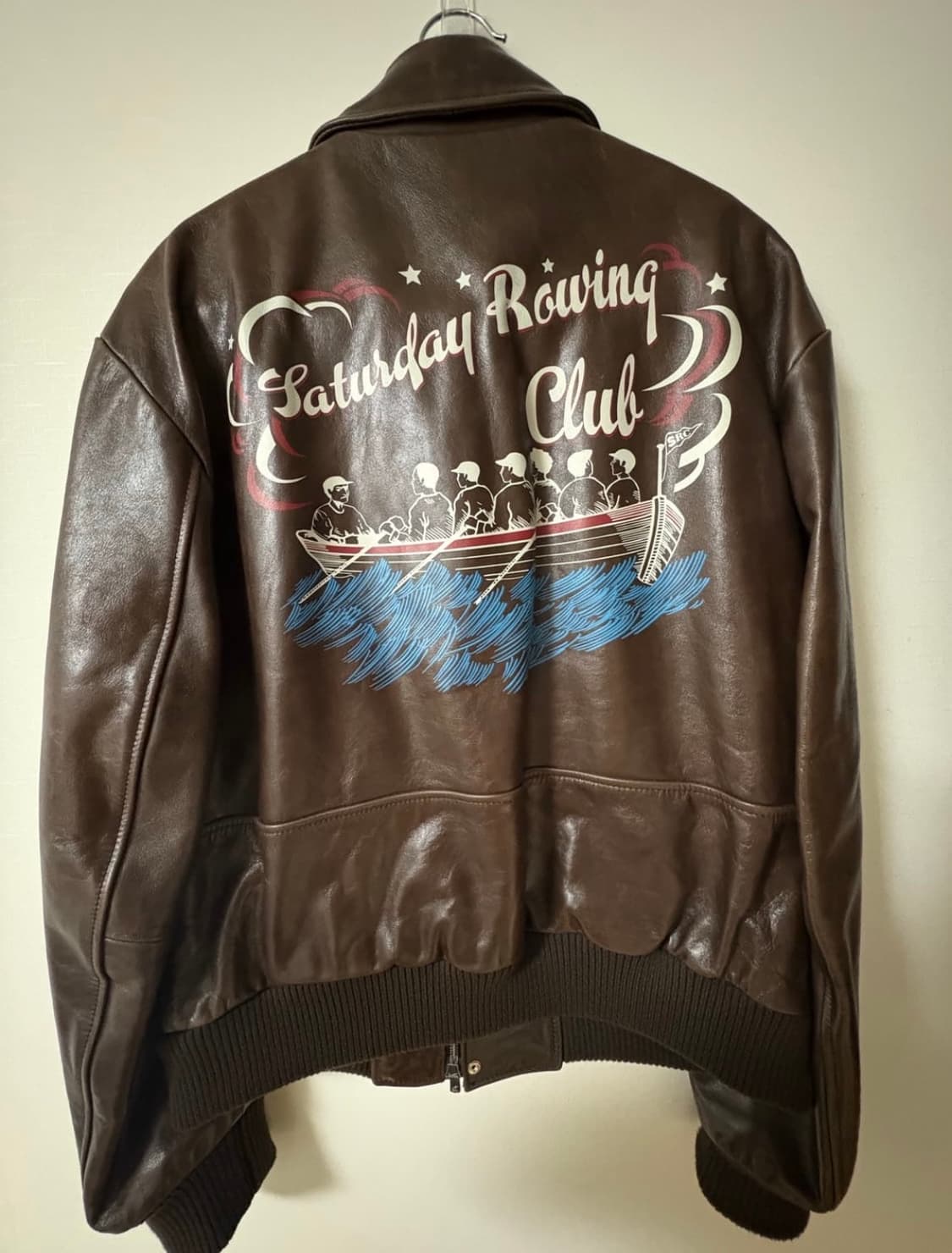 [L] stu 페인팅 레더 자켓 상품이미지1