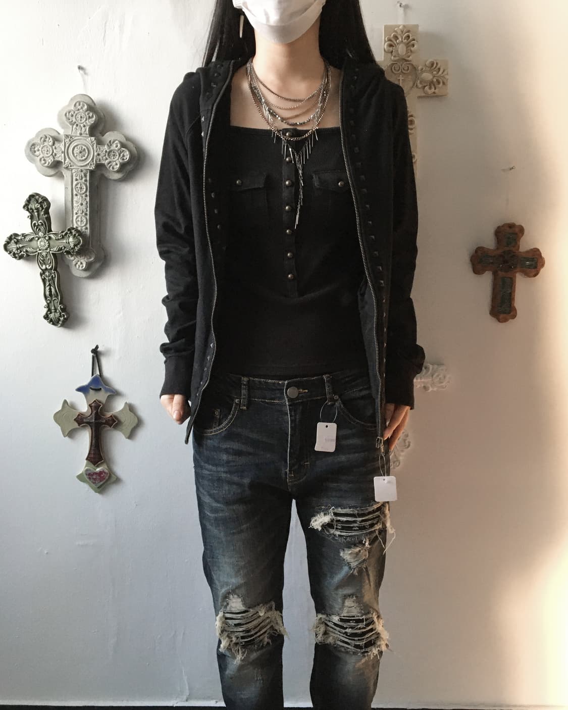 Stud point hood zip up 상품이미지8