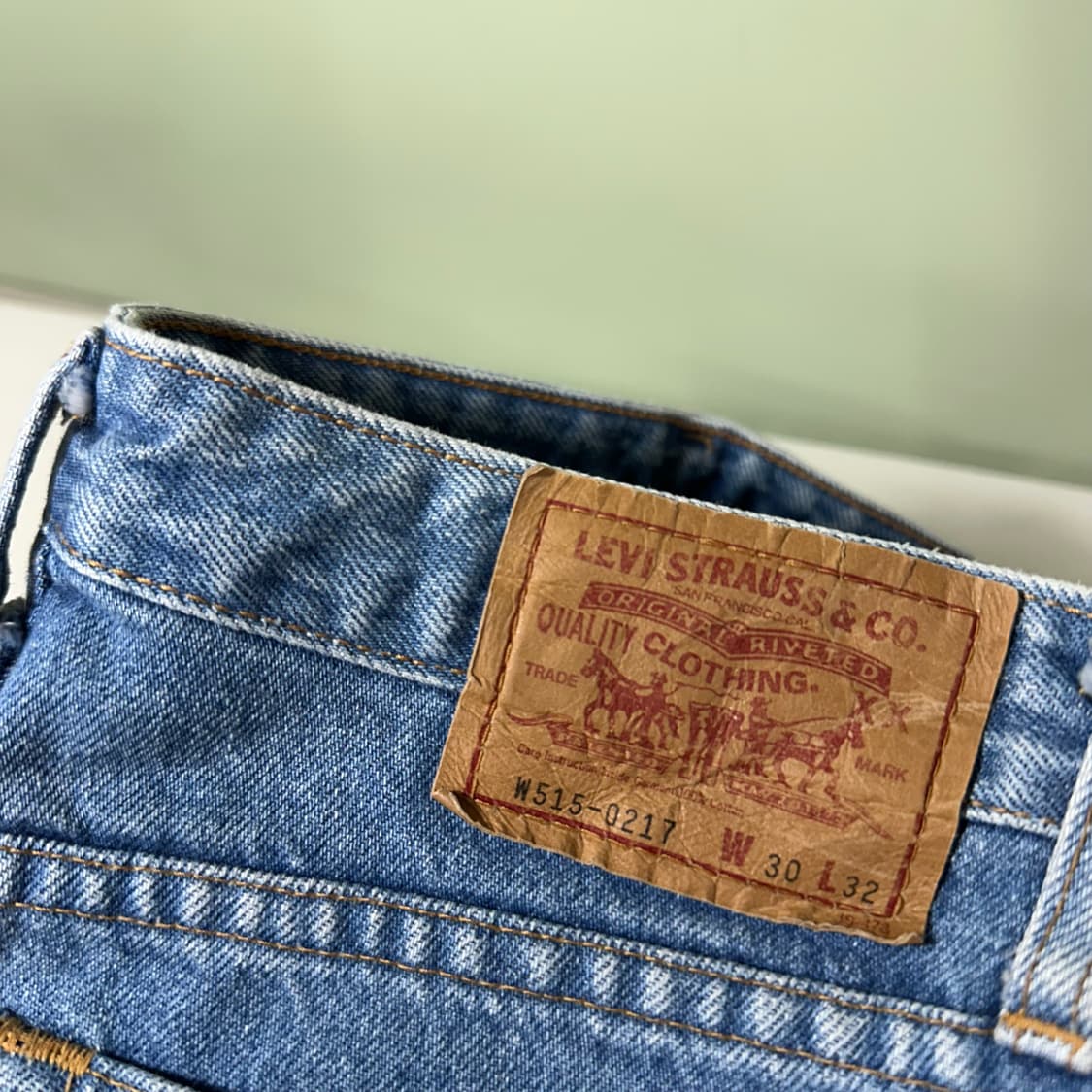 우먼M 리바이스515 보이핏 연청워시드 데님팬츠 청바지 상품이미지2