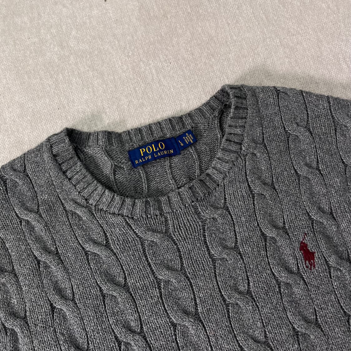 100 폴로랄프로렌 꽈배기 그레이 니트 상품이미지2