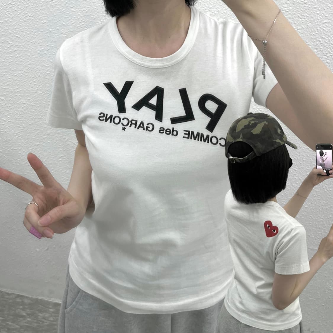 꼼데가르송 빅로고 화이트 반팔 S 상품이미지5