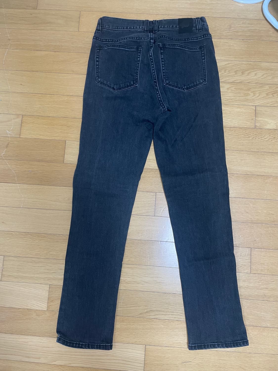 SLIM FIT MIDDLE ZIPPER DENIM WASHED BLAC 상품이미지4