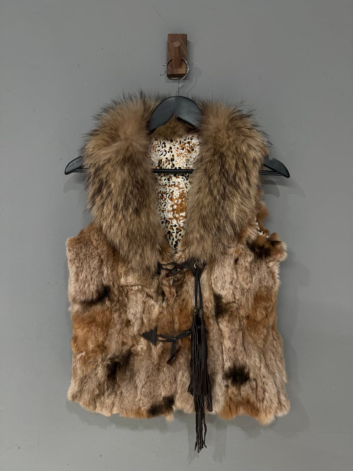 real fox fur duffle button vest 상품이미지4