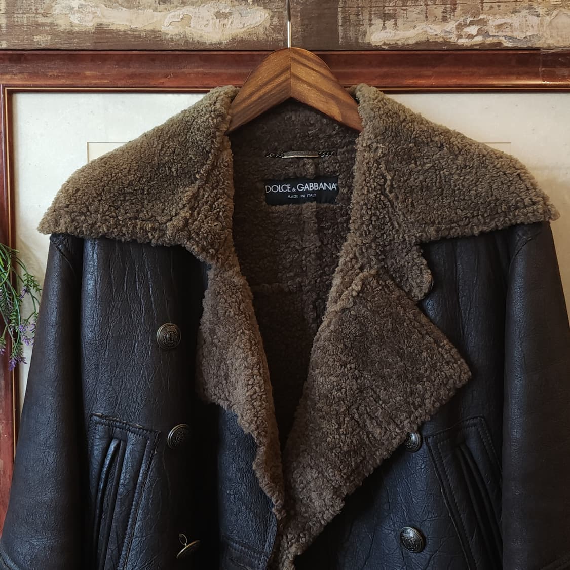 00년대 돌체앤가바나 나폴레옹 더블 브레스티드 쉐어링 레더자켓 48 상품이미지5