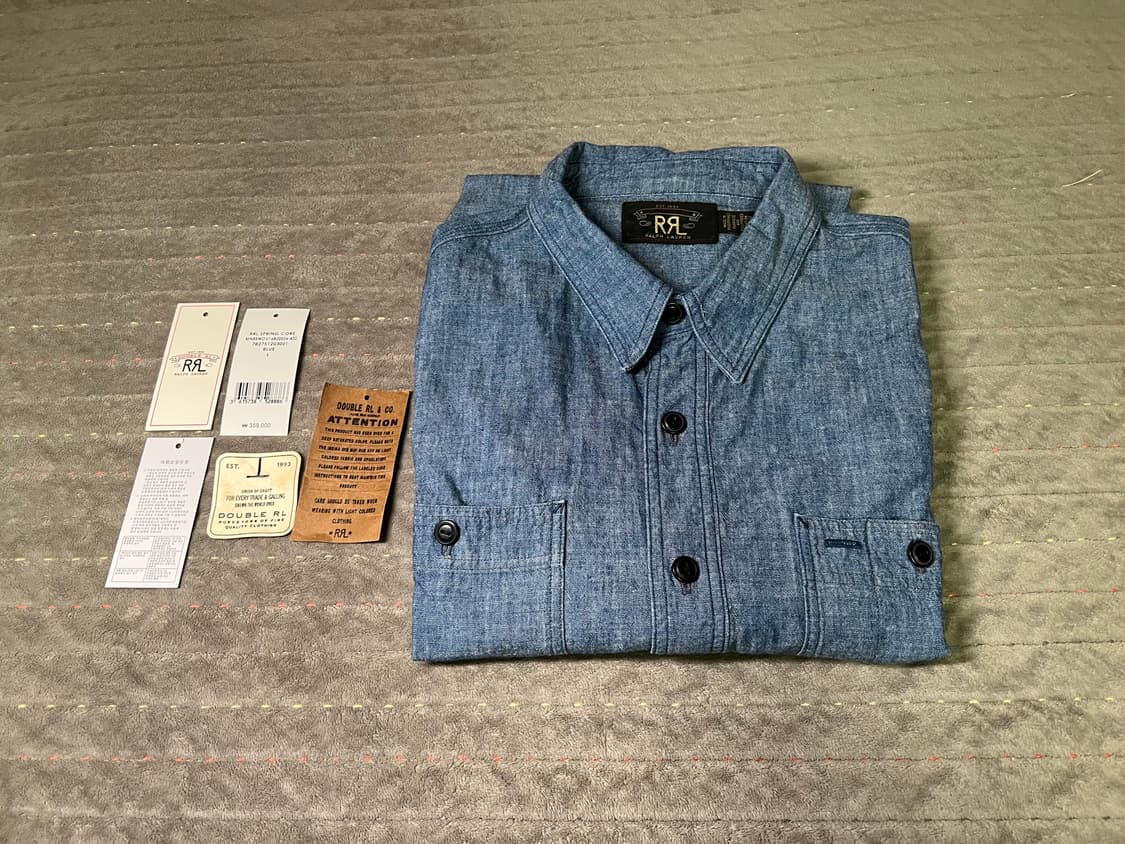 [L] RRL 인디고 샴브레이 워크셔츠 상품이미지1
