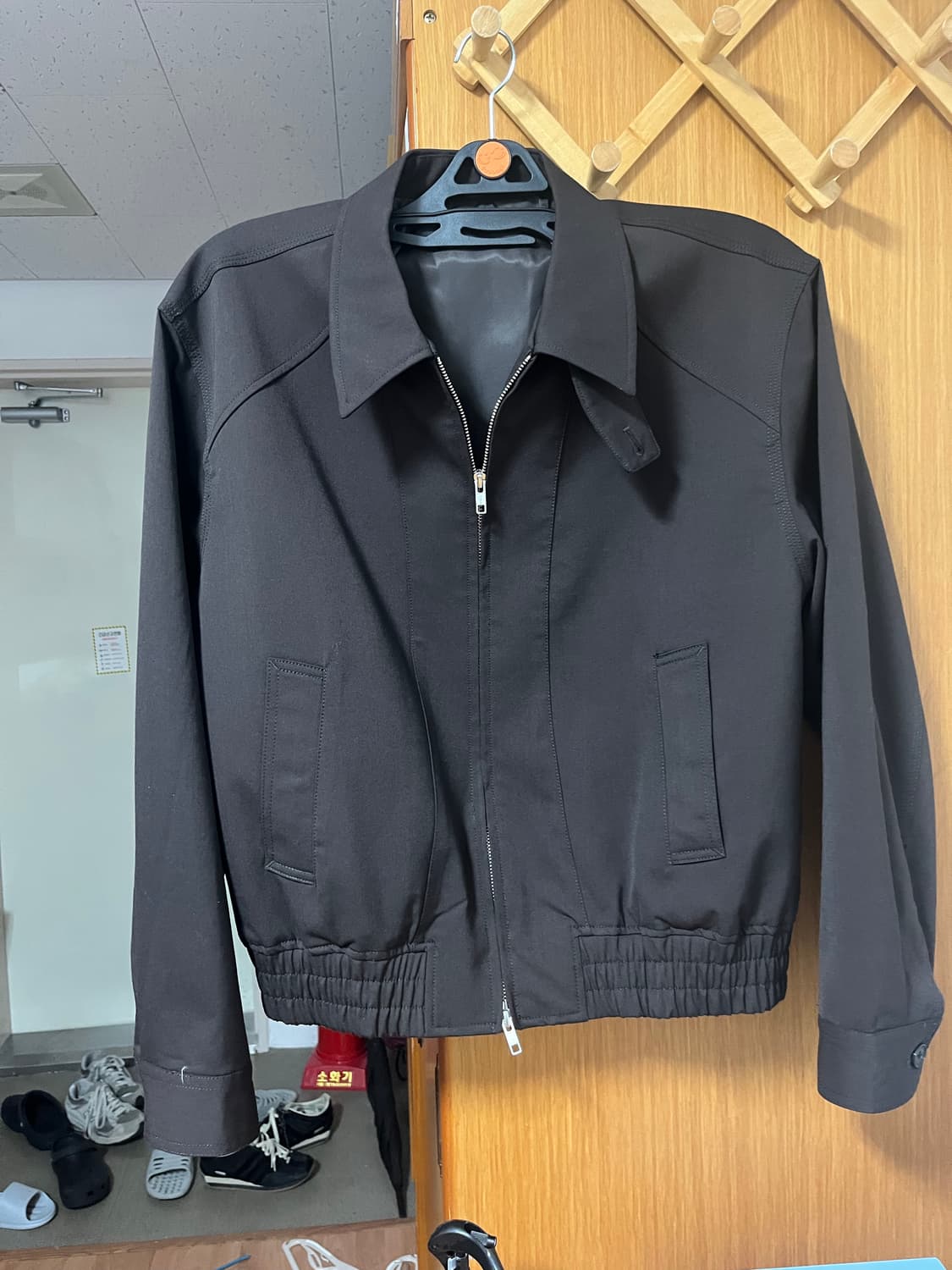 [데일리룸X알리스] 소프트 그레인 울 블루종 자켓 [브라운] 상품이미지5