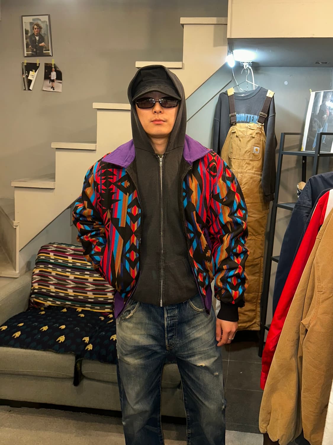 90’s American Aztec reversible jacket  상품이미지1