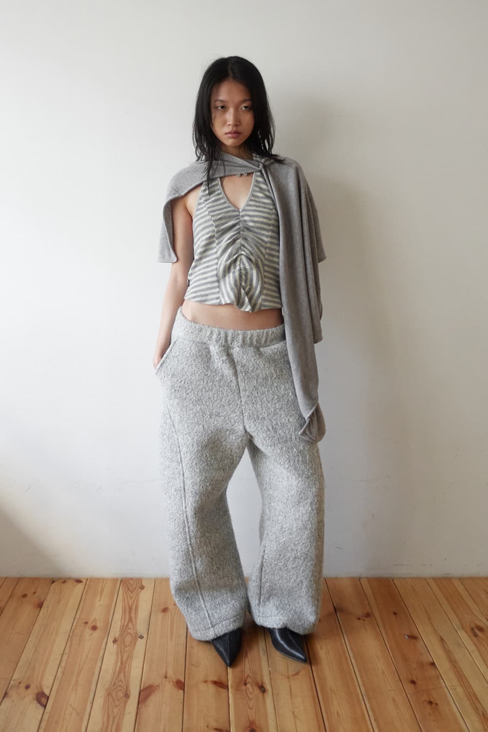 세릭 hairy wide pants/gray 상품이미지2
