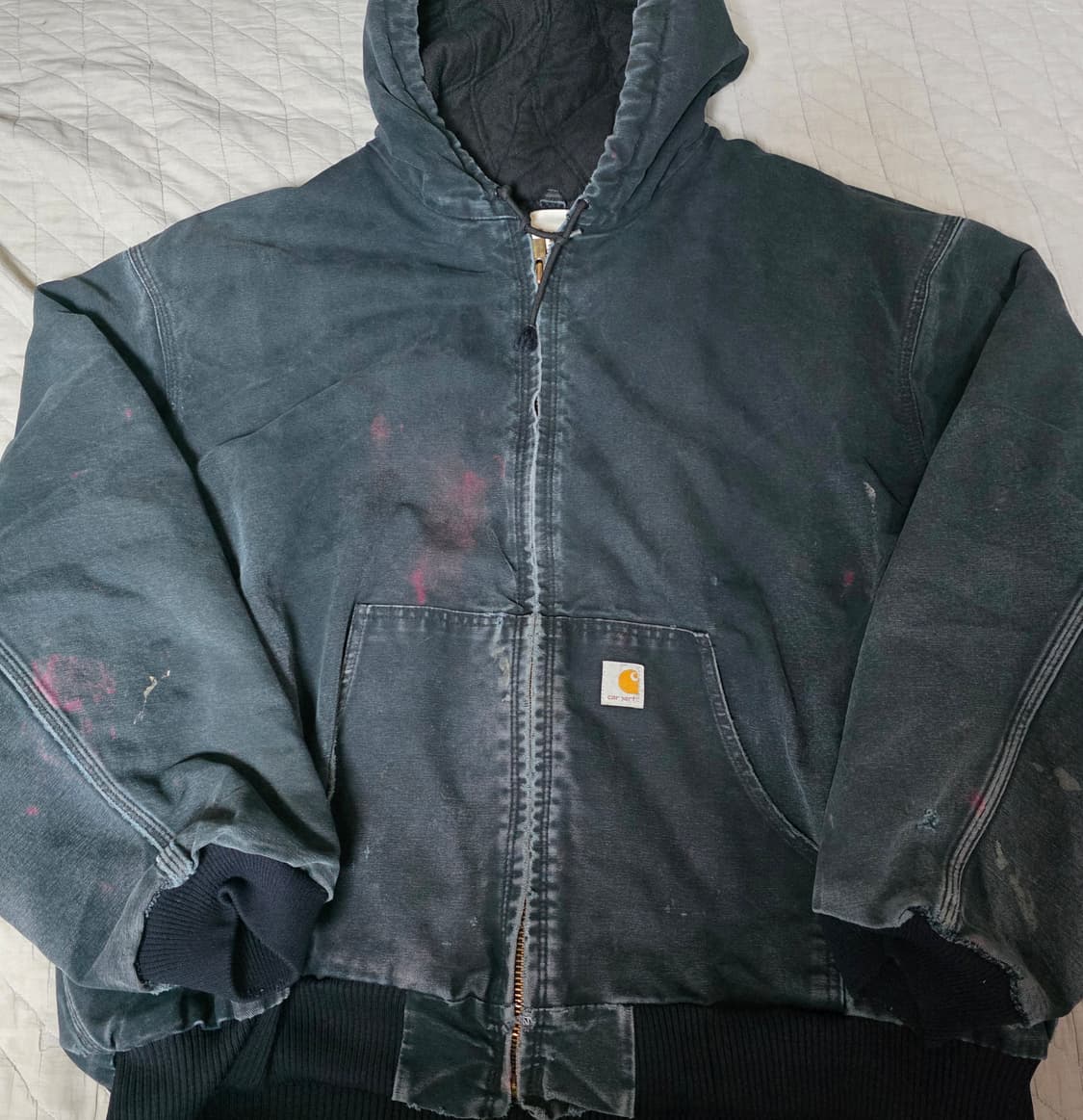 [OS] 빈티지 칼하트 J130 BKL 트래쉬드 워크 자켓 빅사이즈 상품이미지1