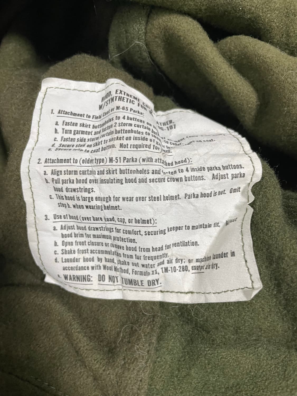 m65 피쉬테일og 오리지널 라지 초기형 개파카 풀세트 상품이미지6